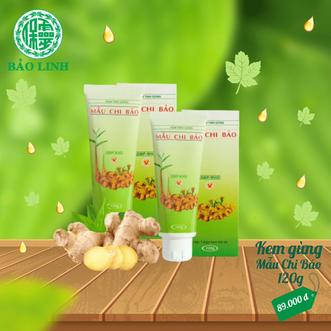Kem tinh gừng xoa bóp Mẫu Chi Bảo 120gram