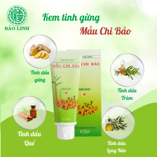 Kem tinh gừng xoa bóp Mẫu Chi Bảo 120gram